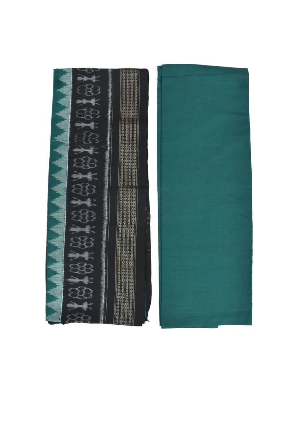 Black Colour Sambalpuri Handloom Cotton Dress Material - Image 2