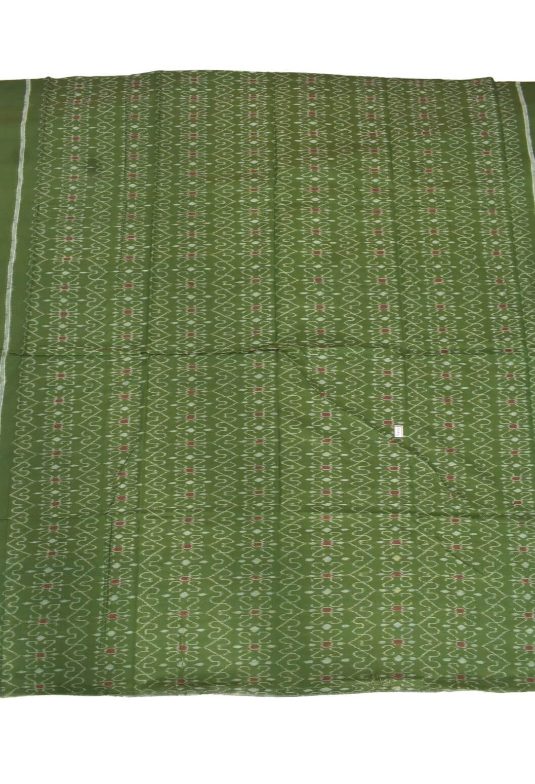 Green Colour Sambalpuri Handloom Cotton Dress Material - Image 4