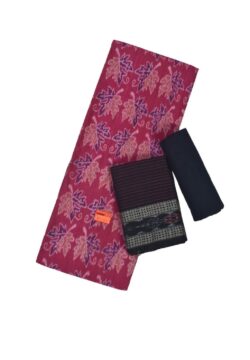 Pink Colour Sambalpuri Handloom Bapta Cotton/Silk Mix Dress Material
