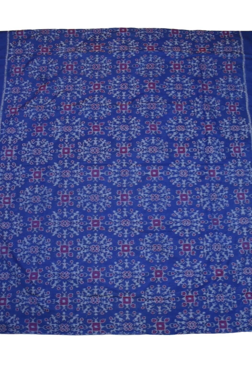 Blue Colour Sambalpuri Handloom Bapta Cotton/Silk Mix Dress Material - Image 4