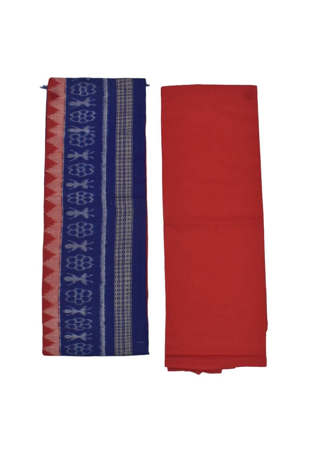 Blue Colour Sambalpuri Handloom Bapta Cotton/Silk Mix Dress Material - Image 2