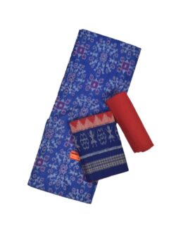 Blue Colour Sambalpuri Handloom Bapta Cotton/Silk Mix Dress Material