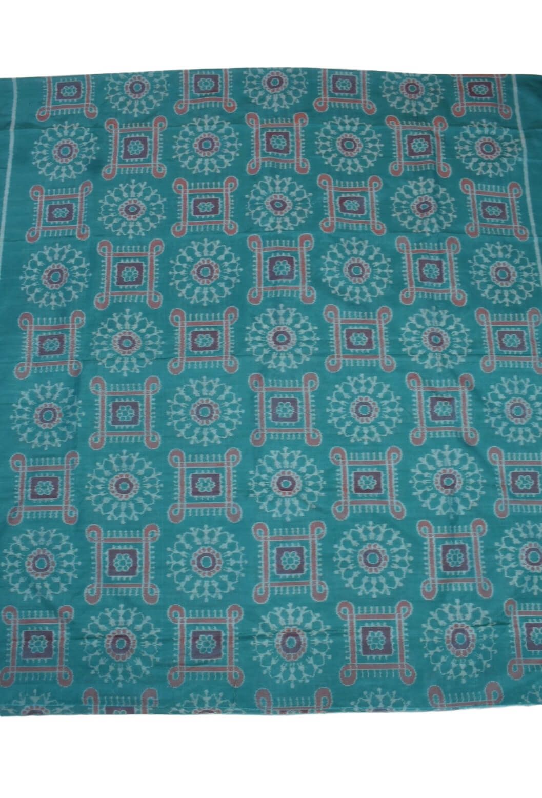 Sky Blue Colour Sambalpuri Handloom Bapta Cotton/Silk Mix Dress Material - Image 4