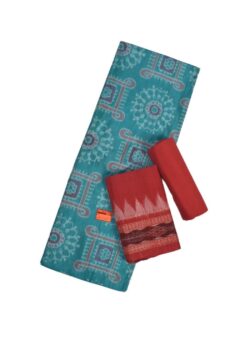 Sky Blue Colour Sambalpuri Handloom Bapta Cotton/Silk Mix Dress Material