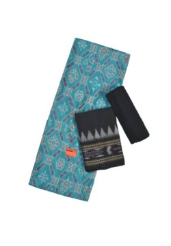 Sky Blue Colour Sambalpuri Handloom Bapta Cotton/Silk Mix Dress Material
