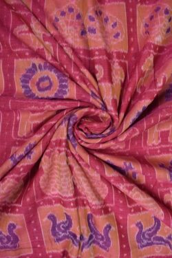 Pink Colour Sambalpuri Handloom Cotton Fabrics