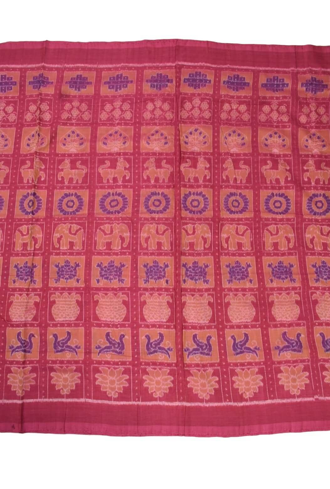 Pink Colour Sambalpuri Handloom Cotton Fabrics - Image 2