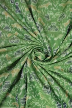 Green yellow Colour Sambalpuri Handloom Cotton Fabrics