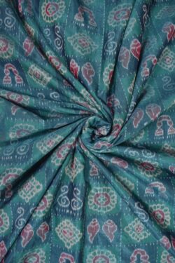 Rama Green Colour Sambalpuri Handloom Cotton/Pata Bapta fabric