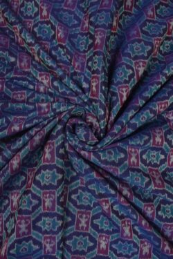 Blue Colour Sambalpuri Handloom Cotton Fabric