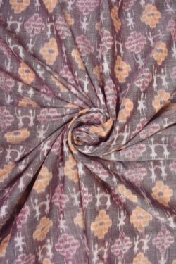 Peach yellow Colour Sambalpuri Handloom Cotton Fabrics