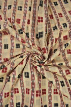 Cream Colour  Sambalpuri Handloom Cotton Fabrics