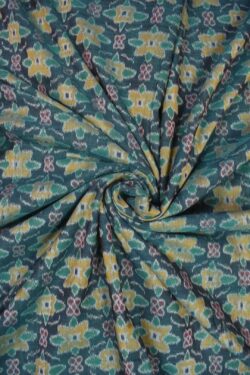 Green Colour Sambalpuri Handloom Cotton Fabric