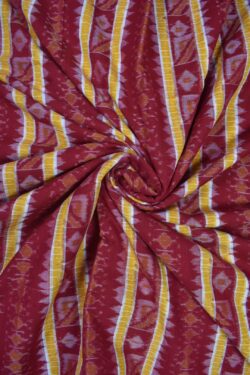 Red Colour Sambalpuri Handloom Cotton Fabrics