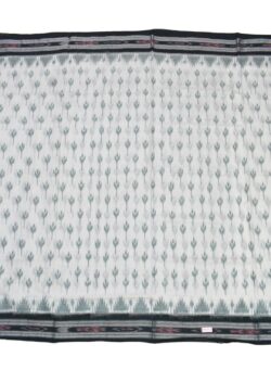 White Colour Sambalpuri Handloom Mania Bandha Cotton Saree