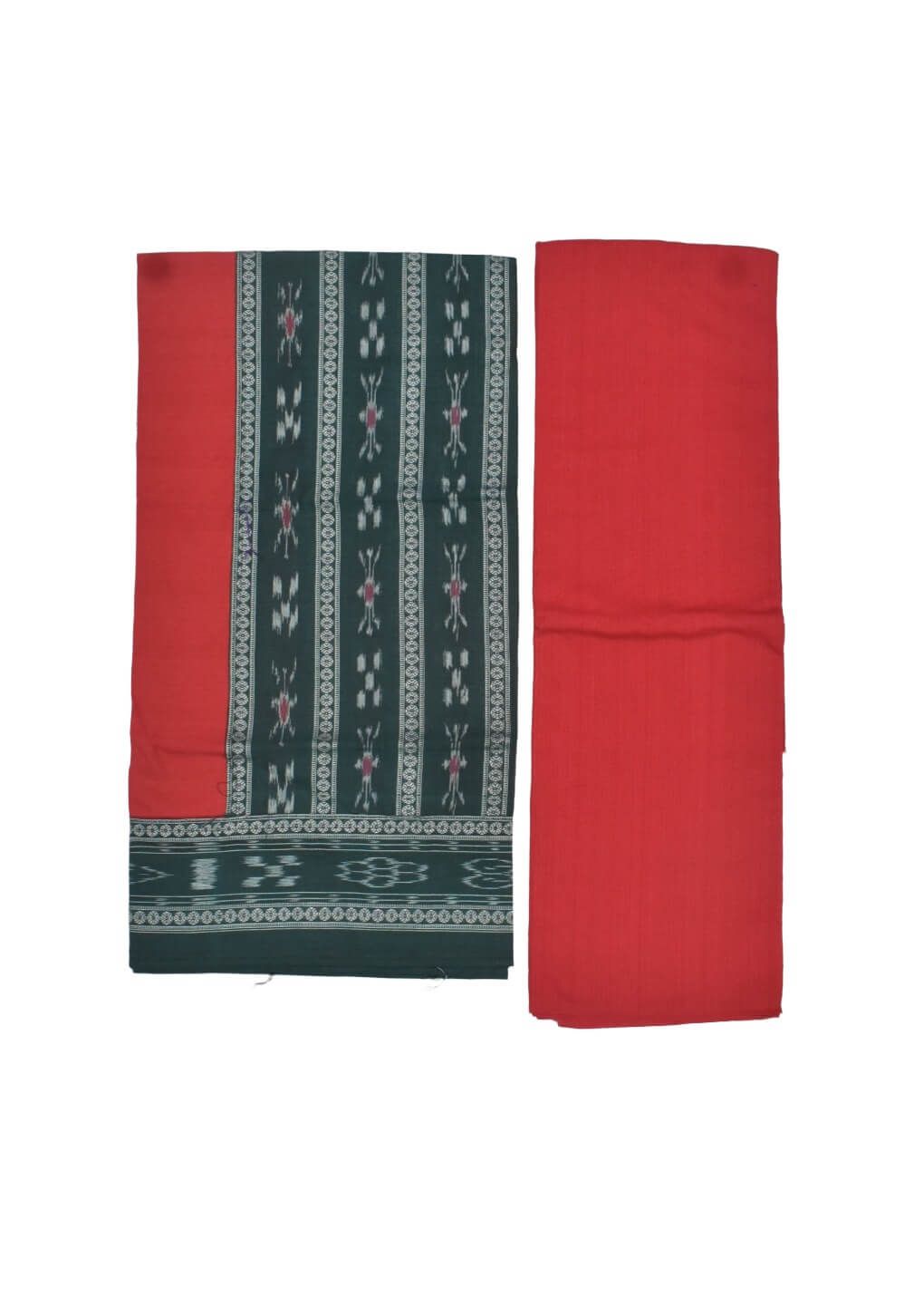 Green Colour Sambalpuri Handloom Dress Material - Image 2