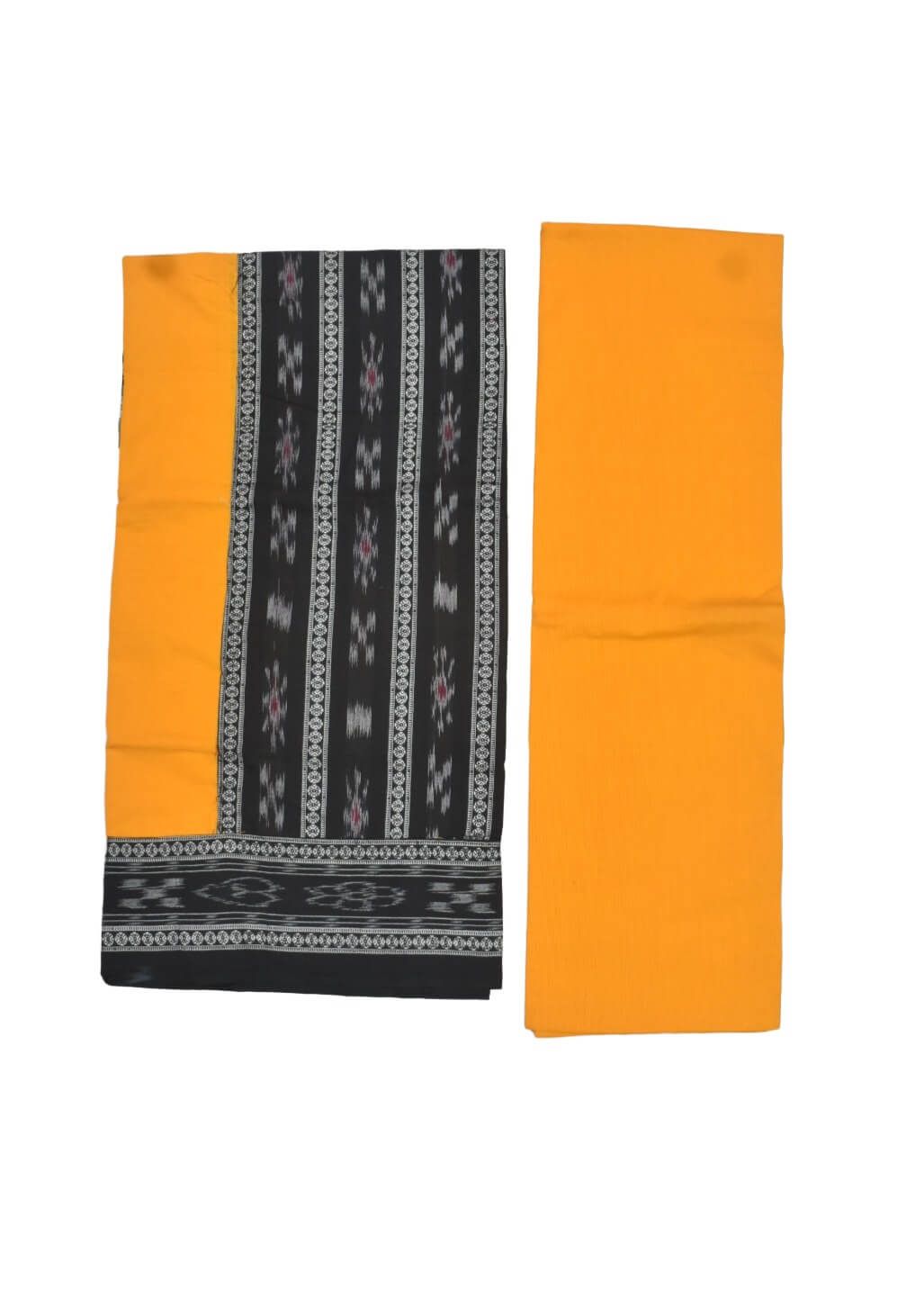 Black Colour Sambalpuri Handloom Dress Material - Image 2