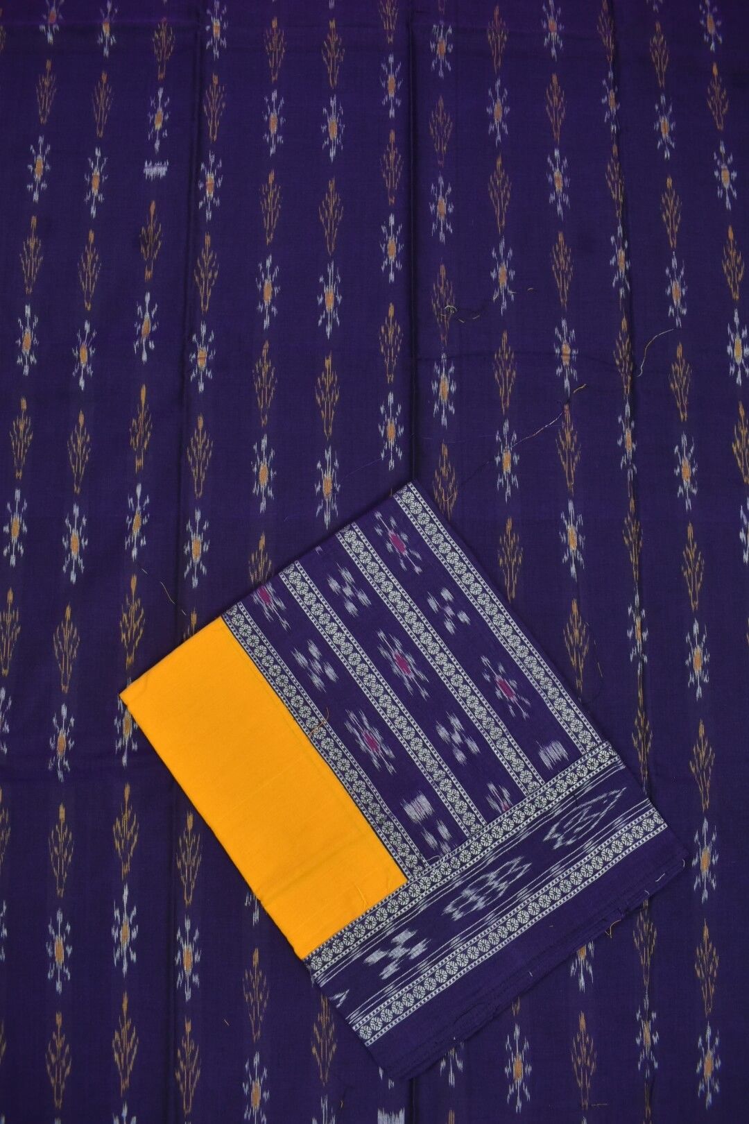 Blue Colour Sambalpuri Handloom Dress Material - Image 3