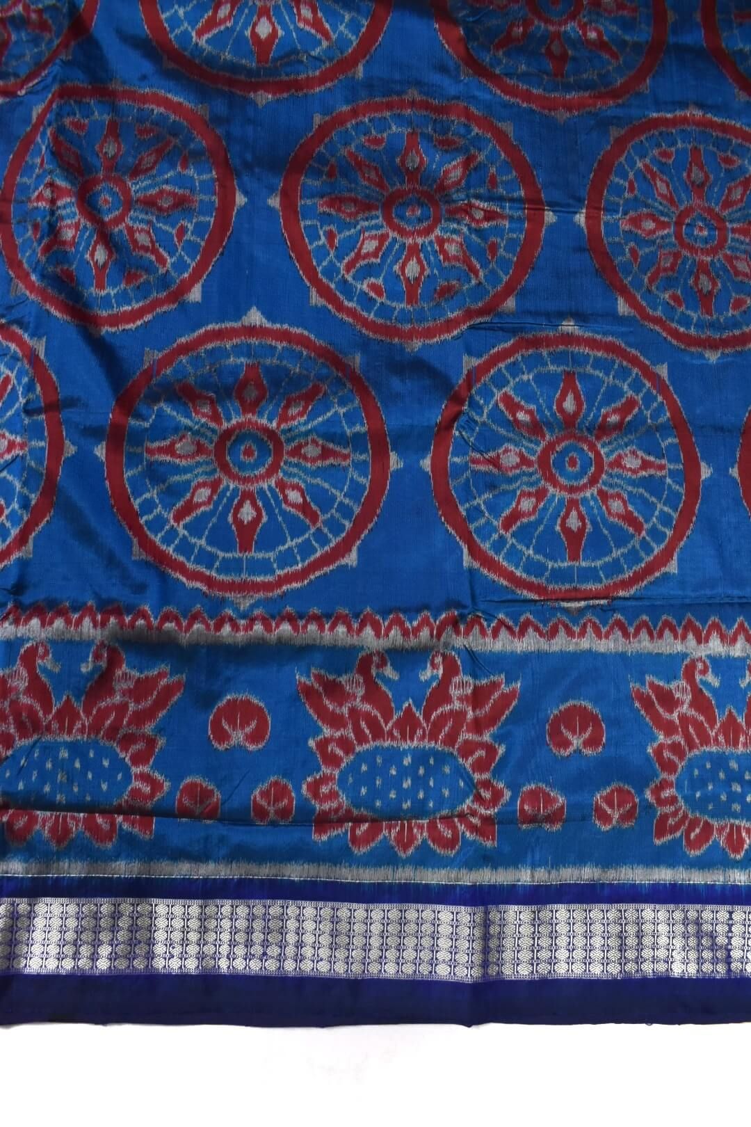 Blue Colour Patli Design Sambalpuri Handloom Silk Saree - Image 5