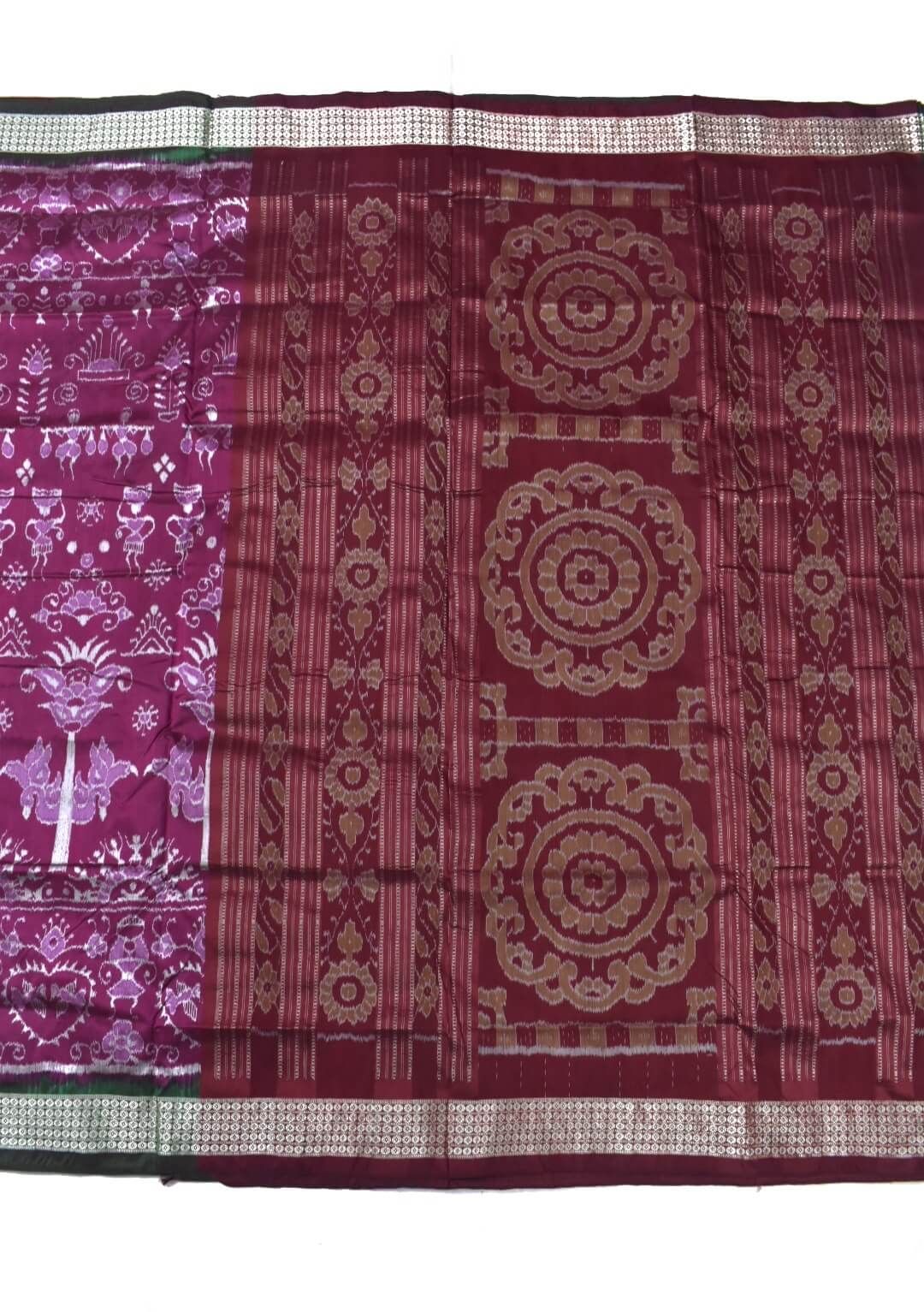Pink Colour Patli Design Sambalpuri Handloom Silk Saree - Image 3