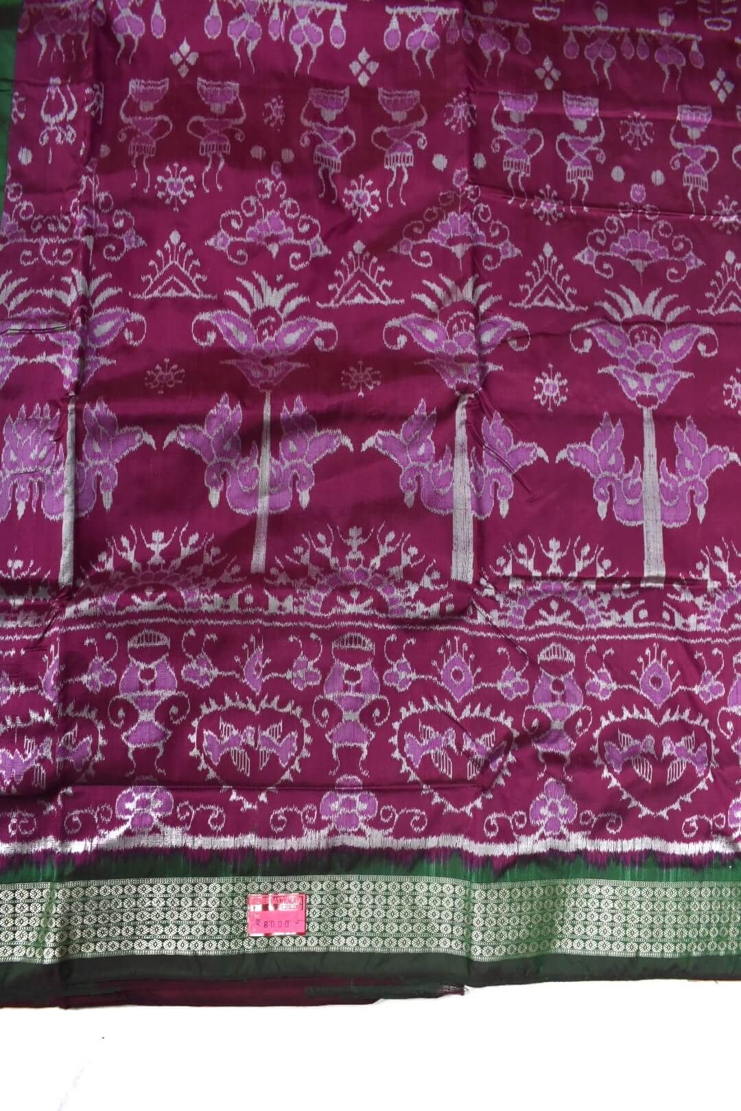 Pink Colour Patli Design Sambalpuri Handloom Silk Saree - Image 5