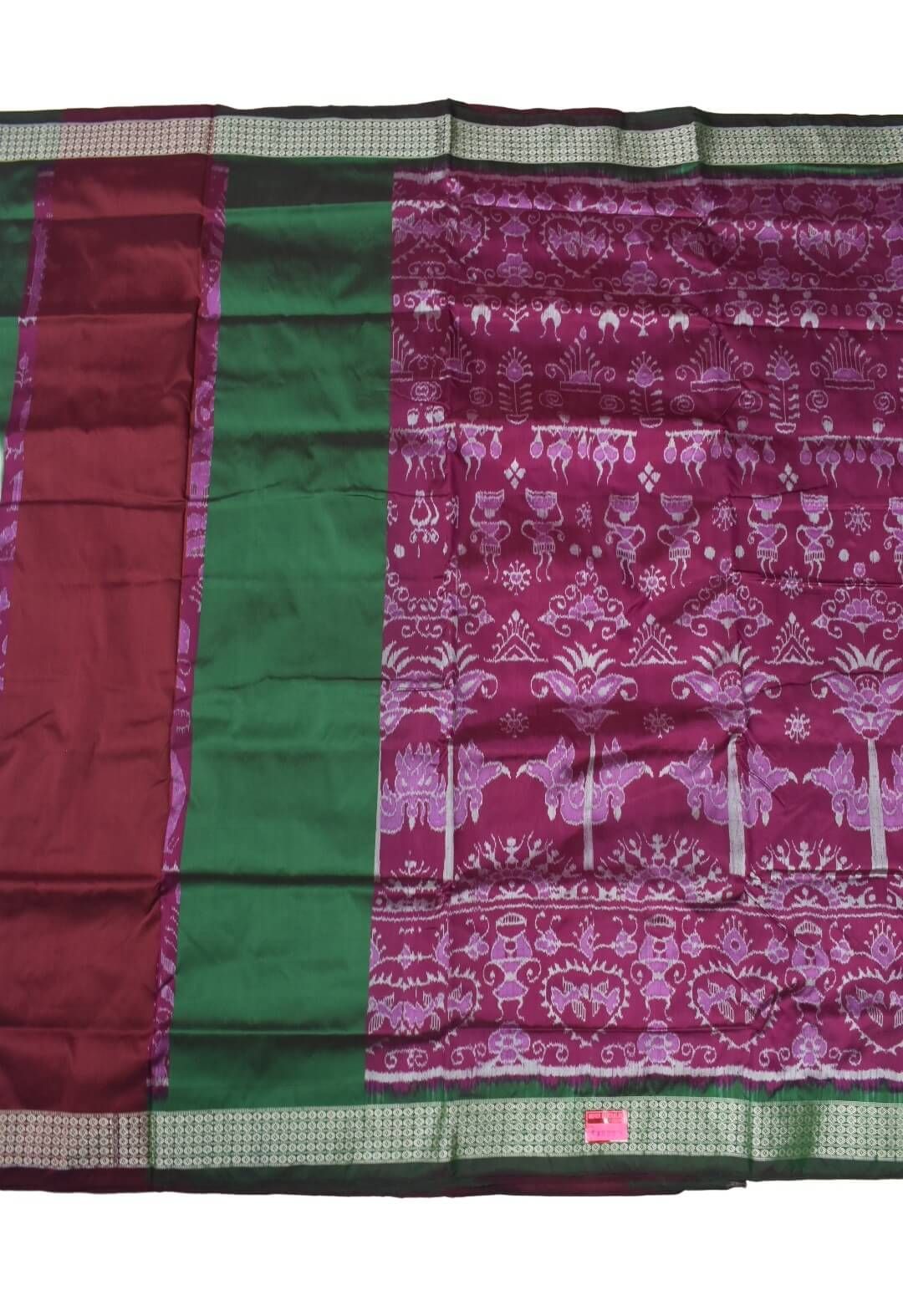 Pink Colour Patli Design Sambalpuri Handloom Silk Saree