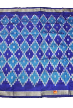 Blue Colour Pasapali Design Sambalpuri Handloom Bandha Silk Saree