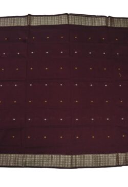 Brown Colour Sambalpuri Handloom Cotton Saree