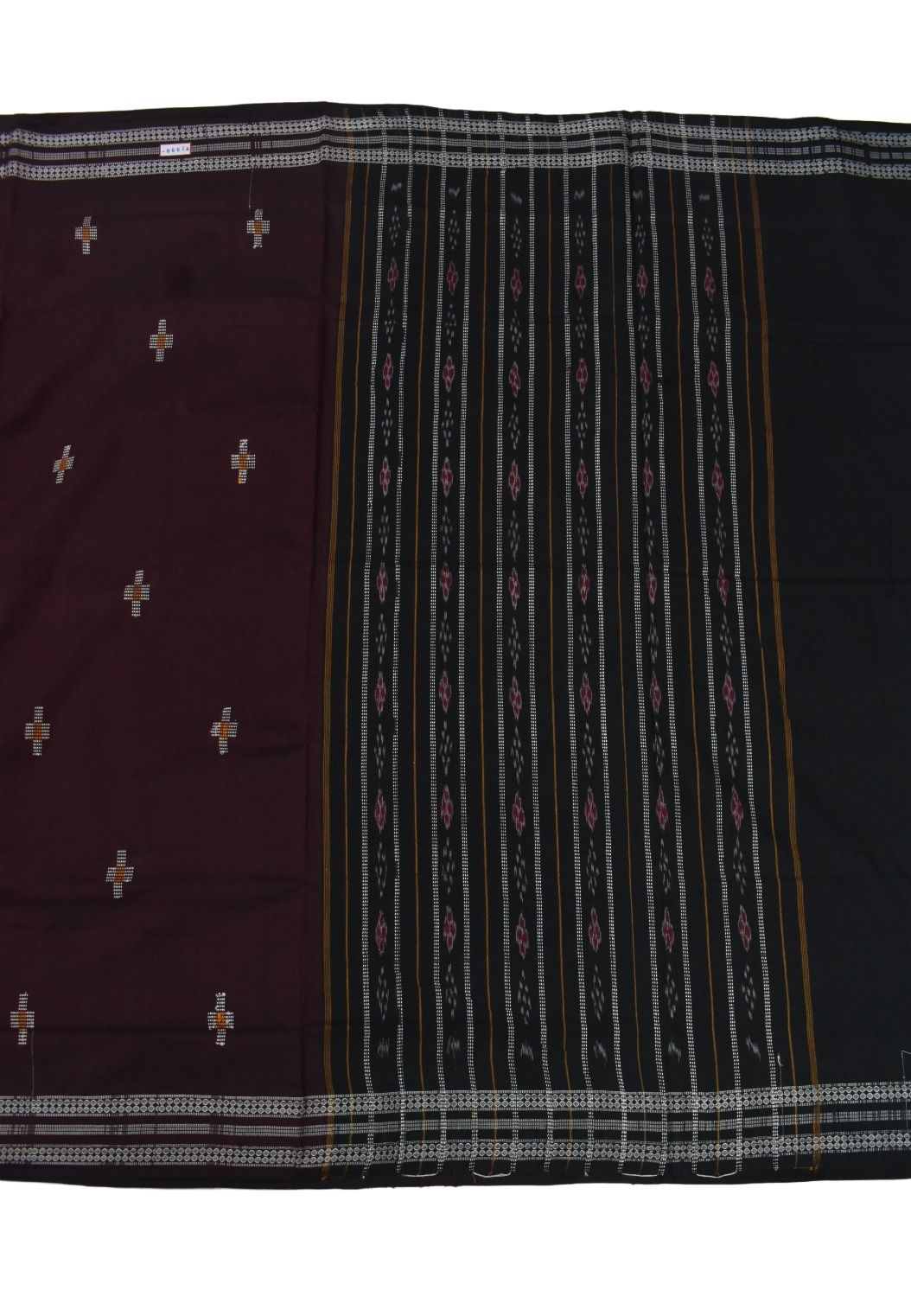 Brown Colour Sambalpuri Handloom Cotton Saree - Image 2