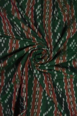 Green Colour Sambalpuri Handloom Cotton Fabrics