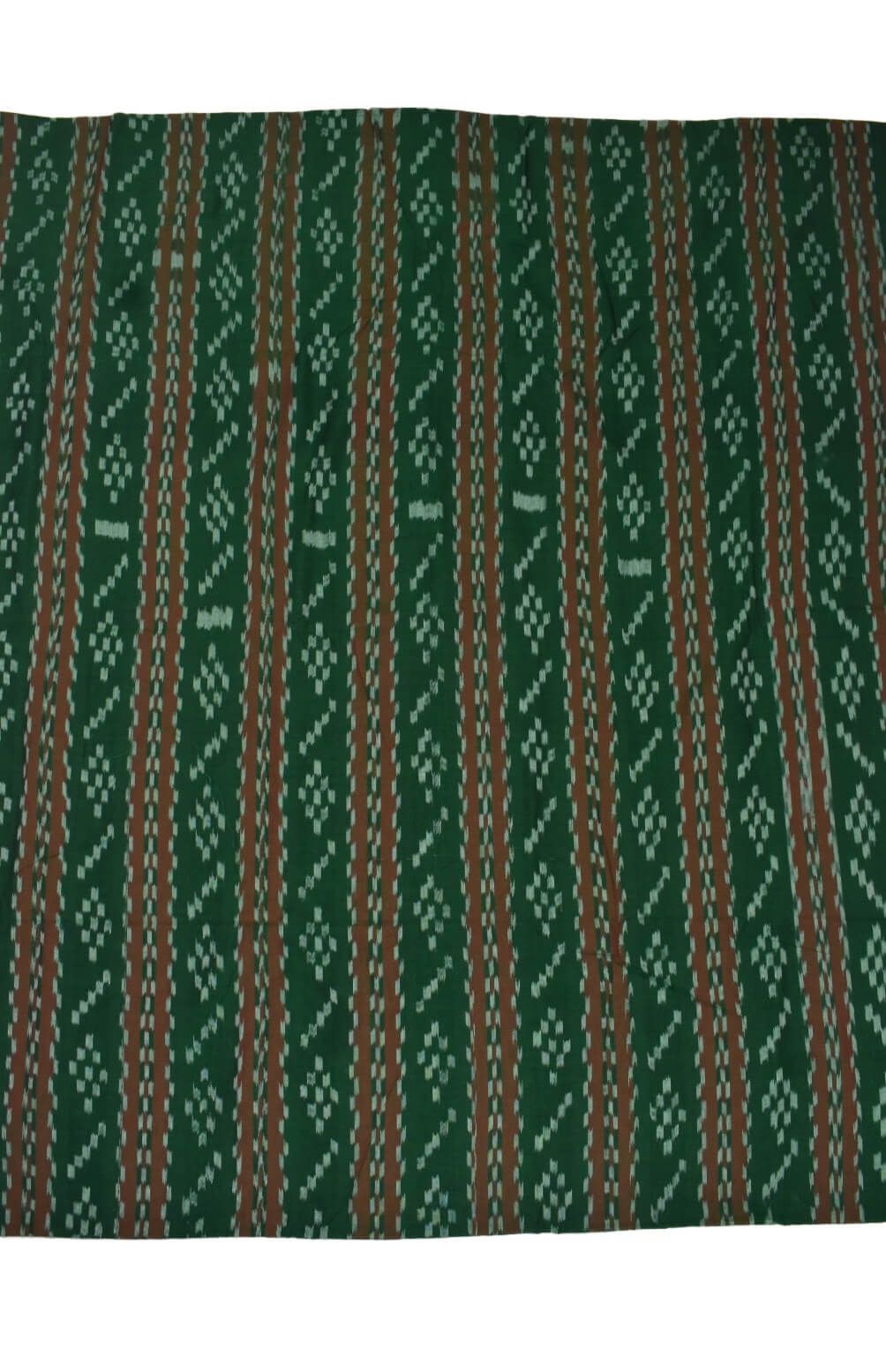 Green Colour Sambalpuri Handloom Cotton Fabrics - Image 3