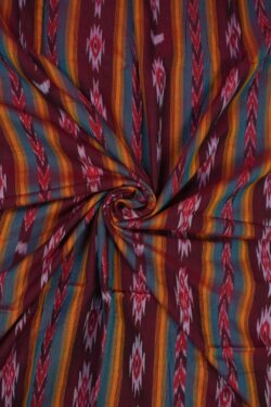 Maroon Colour Sambalpuri Handloom Cotton Fabrics