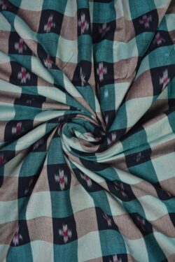 Green Colour Sambalpuri Handloom Cotton Fabrics