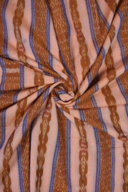 Orange Colour Sambalpuri Handloom Cotton Fabric