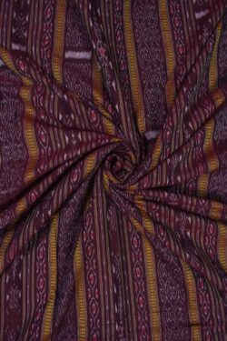 Maroon Colour Sambalpuri Handloom Cotton Fabric