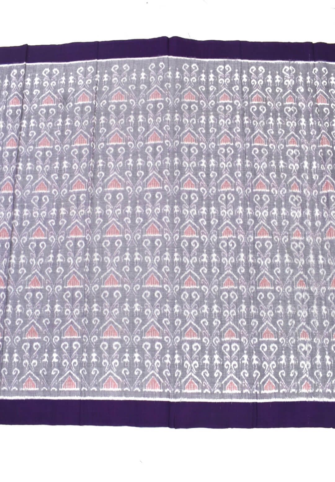 Lavender Colour Sambalpuri Handloom Cotton Dress Material - Image 4