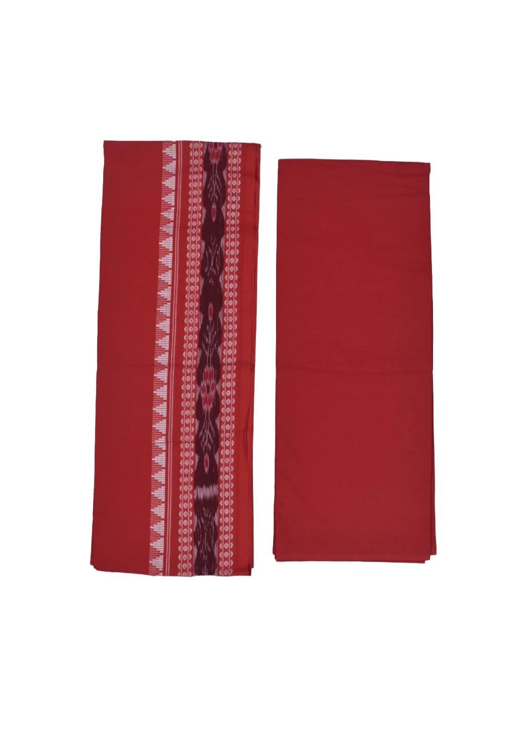 Lavender Colour Sambalpuri Handloom Cotton Dress Material - Image 2