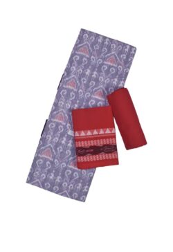 Lavender Colour Sambalpuri Handloom Cotton Dress Material