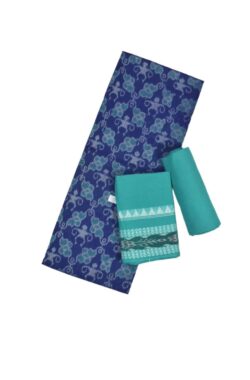 Blue Colour Sambalpuri Handloom Cotton Dress Material