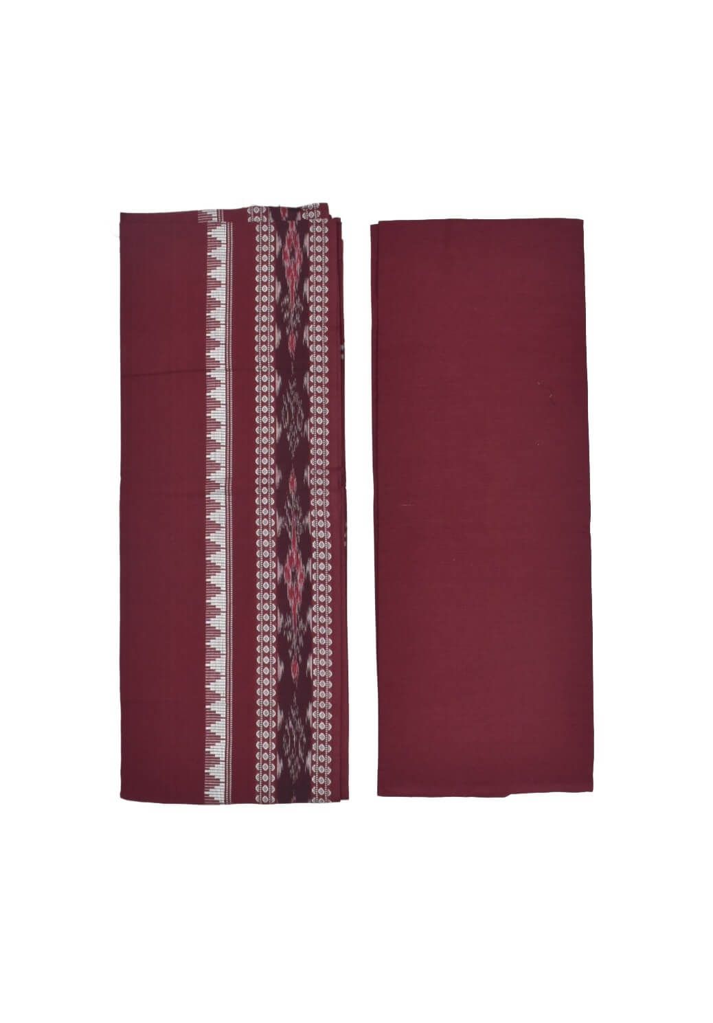 Black Colour Sambalpuri Handloom Cotton Dress Material - Image 2