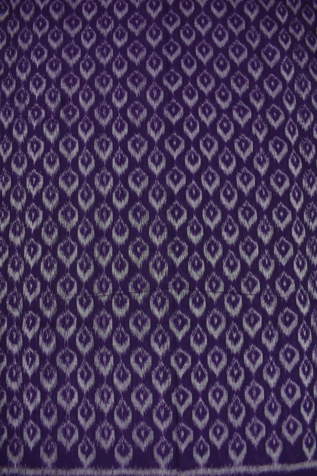 Violet Colour Sambalpuri Handloom Cotton Dress Material - Image 5