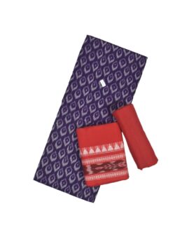 Violet Colour Sambalpuri Handloom Cotton Dress Material