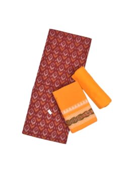 Red Colour Sambalpuri Handloom Cotton Dress Material