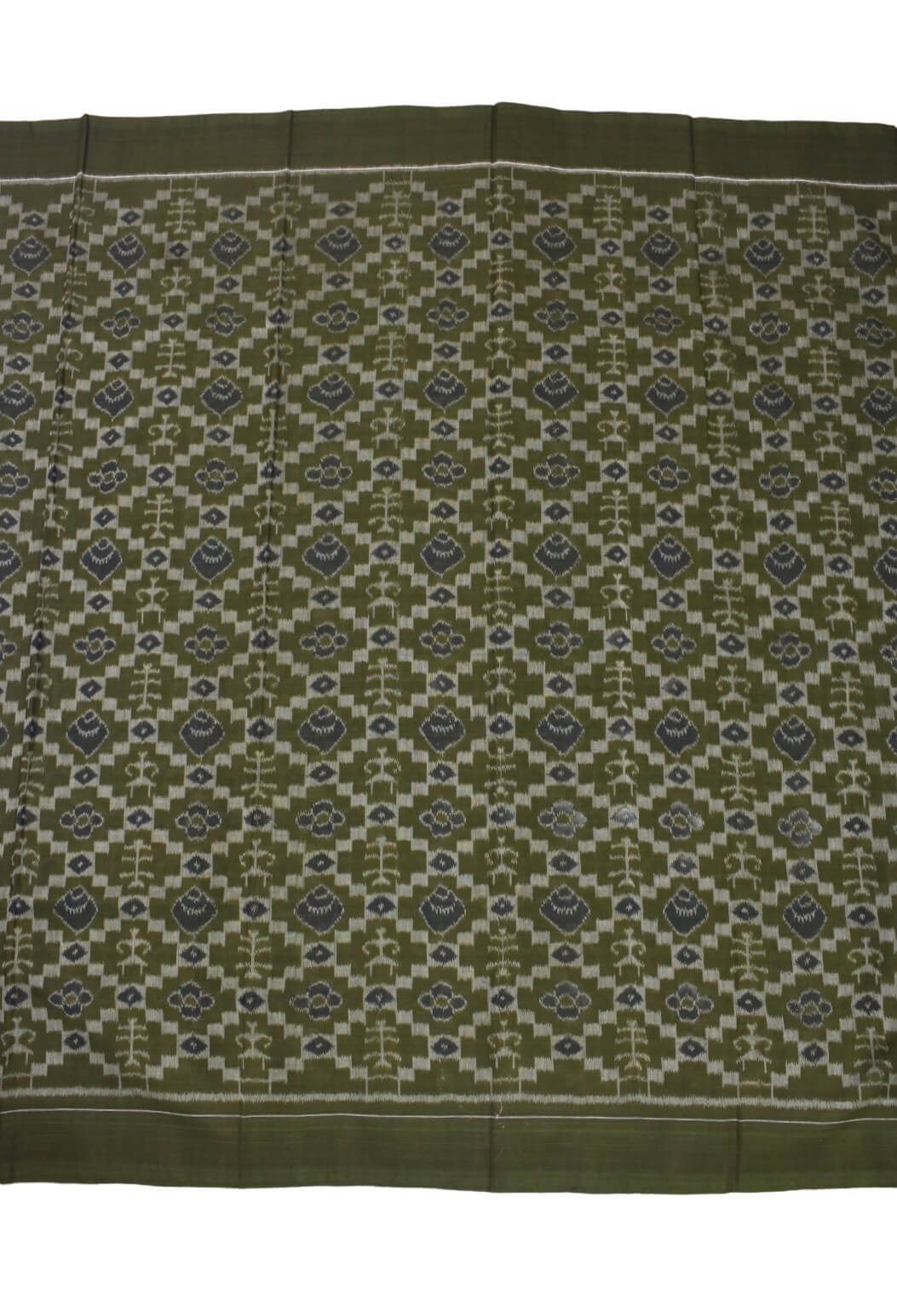 Mahendi Colour Sambalpuri Handloom Cotton Dress Material - Image 4