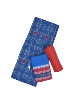 Sky Blue Colour Sambalpuri Handloom Cotton Dress Material
