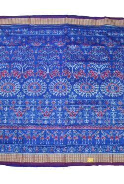 Blue Colour Sambalpuri Handloom Bandha Silk Saree
