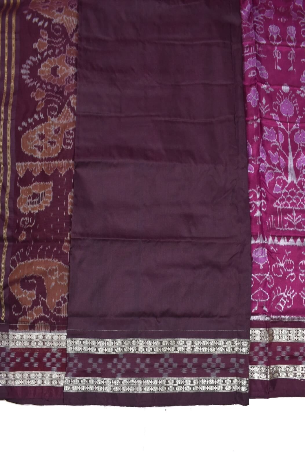 Pink Colour Sambalpuri Handloom Bandha Silk Saree - Image 5