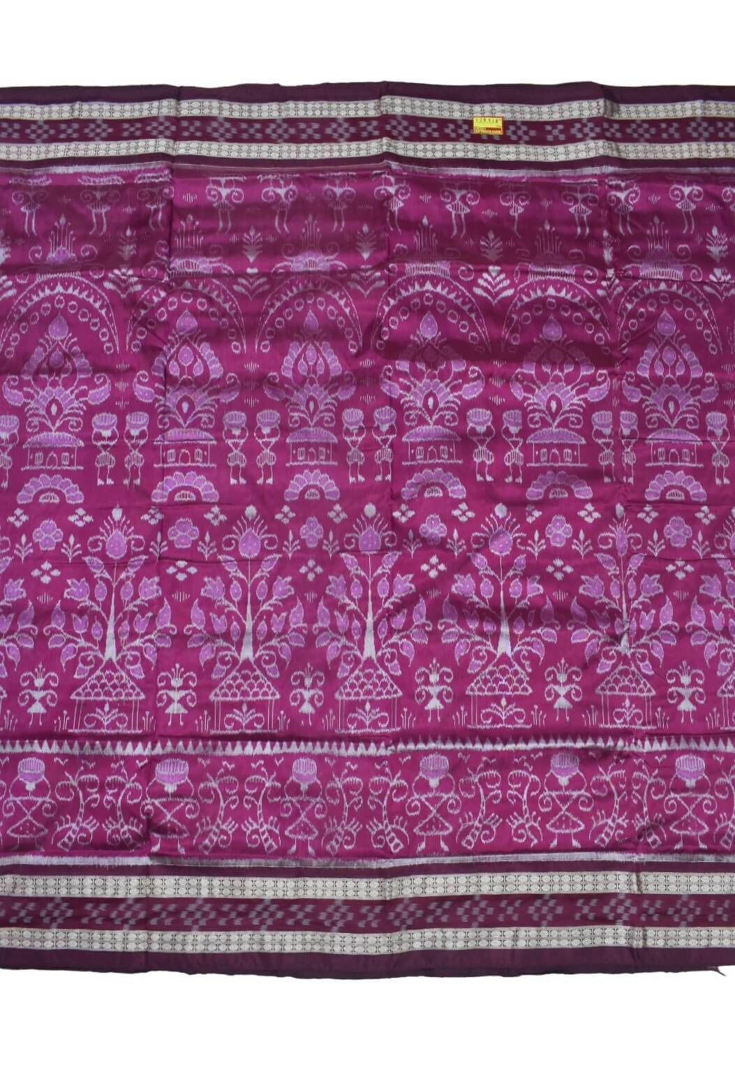 Pink Colour Sambalpuri Handloom Bandha Silk Saree