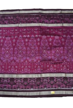 Pink-Brown Colour Double Border Sambalpuri Handloom Bandha Silk Saree