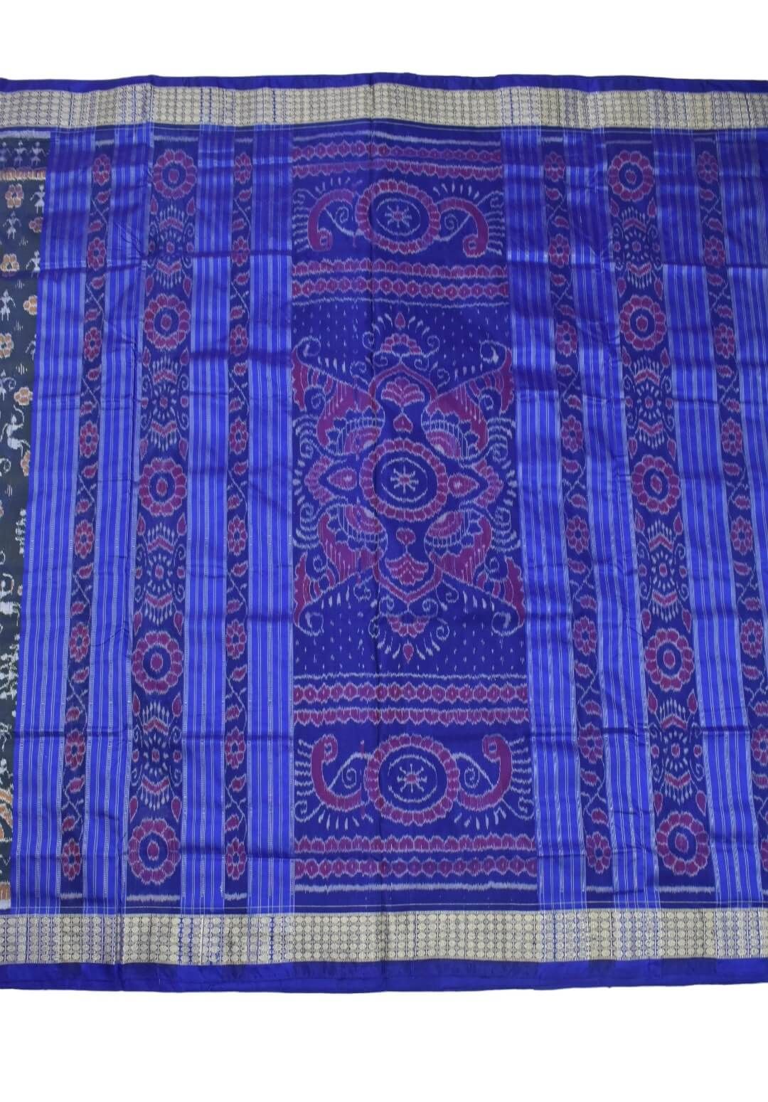 Gray Colour Sambalpuri Handloom Bandha Silk Saree - Image 2